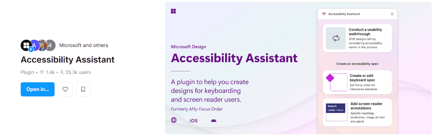 screenshot of accessibility plugins, A11y Focus Ordered