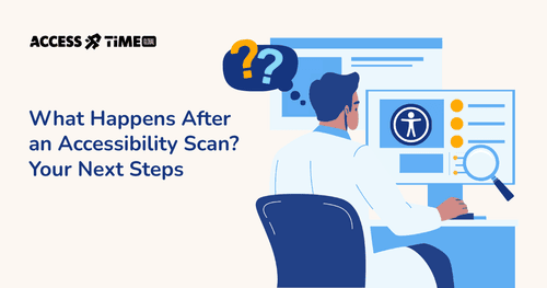 A banner with Access Time logo and title What Happens After an Accessibility Scan Your Next Steps.