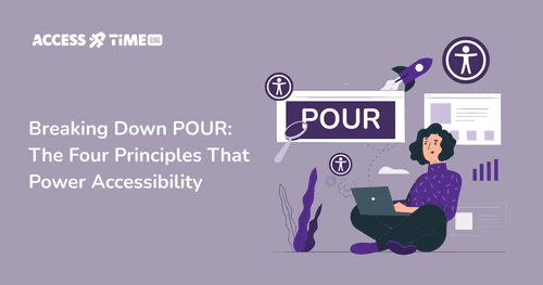 A banner with Access Time logo and title Breaking Down POUR: The Four Principles That Power Accessibility