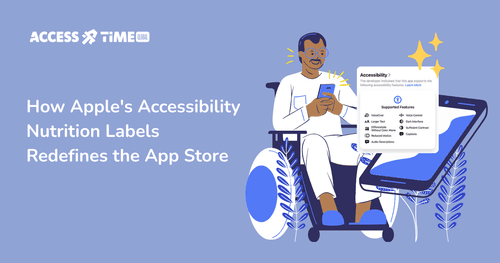 A banner with Access Time logo and title How Apple's Accessibility Nutrition Labels Redefines the App Store